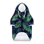 Dark Tropical Palm Leaf Pattern Print Dog Zip Up Hoodie