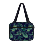 Dark Tropical Palm Leaf Pattern Print Double Strap Bible Bag