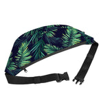 Dark Tropical Palm Leaf Pattern Print Fanny Pack