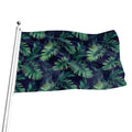 Dark Tropical Palm Leaf Pattern Print Flag