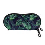 Dark Tropical Palm Leaf Pattern Print Glasses Case