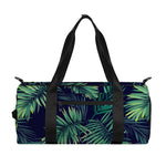 Dark Tropical Palm Leaf Pattern Print Gym Bag