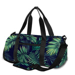 Dark Tropical Palm Leaf Pattern Print Gym Bag