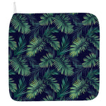 Dark Tropical Palm Leaf Pattern Print Hand Towel