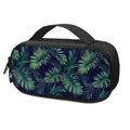 Dark Tropical Palm Leaf Pattern Print Portable Cooler Travel Case
