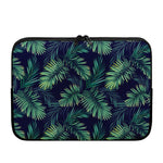 Dark Tropical Palm Leaf Pattern Print Laptop Sleeve