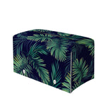 Dark Tropical Palm Leaf Pattern Print Leather Tissue Box Cover