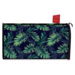 Dark Tropical Palm Leaf Pattern Print Mailbox Cover