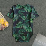 Dark Tropical Palm Leaf Pattern Print Men's Bodysuit