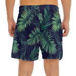 Dark Tropical Palm Leaf Pattern Print Men's Split Running Shorts