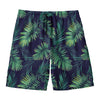 Dark Tropical Palm Leaf Pattern Print Men's Swim Trunks