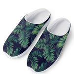 Dark Tropical Palm Leaf Pattern Print Mesh Casual Shoes