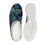 Dark Tropical Palm Leaf Pattern Print Mesh Casual Shoes
