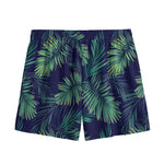 Dark Tropical Palm Leaf Pattern Print Mesh Shorts