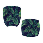 Dark Tropical Palm Leaf Pattern Print Office Chair Cover
