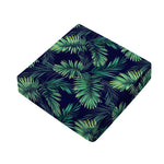 Dark Tropical Palm Leaf Pattern Print Outdoor Seat Cushion Cover