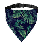 Dark Tropical Palm Leaf Pattern Print Over The Collar Dog Bandana