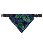 Dark Tropical Palm Leaf Pattern Print Over The Collar Dog Bandana