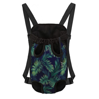 Dark Tropical Palm Leaf Pattern Print Pet Carrier Backpack