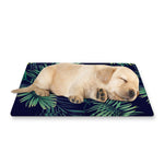 Dark Tropical Palm Leaf Pattern Print Pet Cooling Mat Cover