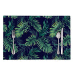 Dark Tropical Palm Leaf Pattern Print Placemat