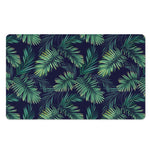 Dark Tropical Palm Leaf Pattern Print Polyester Doormat