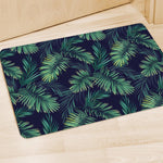 Dark Tropical Palm Leaf Pattern Print Polyester Doormat