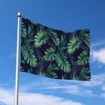 Dark Tropical Palm Leaf Pattern Print Polyester Flag