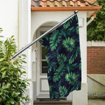 Dark Tropical Palm Leaf Pattern Print Polyester Flag