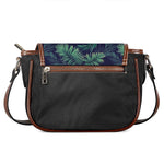 Dark Tropical Palm Leaf Pattern Print Saddle Bag