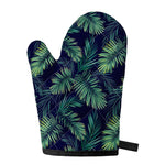 Dark Tropical Palm Leaf Pattern Print Single Oven Mitt