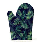 Dark Tropical Palm Leaf Pattern Print Single Oven Mitt