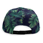 Dark Tropical Palm Leaf Pattern Print Snapback Cap
