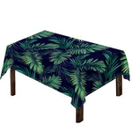 Dark Tropical Palm Leaf Pattern Print Tablecloth