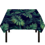 Dark Tropical Palm Leaf Pattern Print Tablecloth