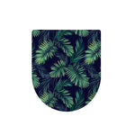Dark Tropical Palm Leaf Pattern Print Toilet Lid Cover