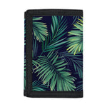 Dark Tropical Palm Leaf Pattern Print Trifold Wallet
