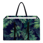 Dark Tropical Palm Leaf Pattern Print Utility Tote Bag