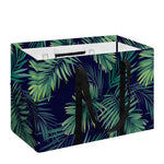 Dark Tropical Palm Leaf Pattern Print Utility Tote Bag