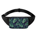 Dark Tropical Palm Leaf Pattern Print Waist Bag