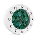 Dark Tropical Palm Leaves Pattern Print Alarm Clock