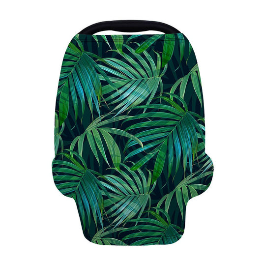 Dark Tropical Palm Leaves Pattern Print Baby Seat Cover