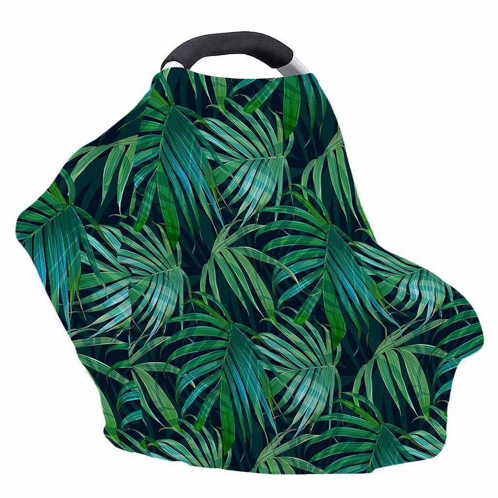 Dark Tropical Palm Leaves Pattern Print Baby Seat Cover