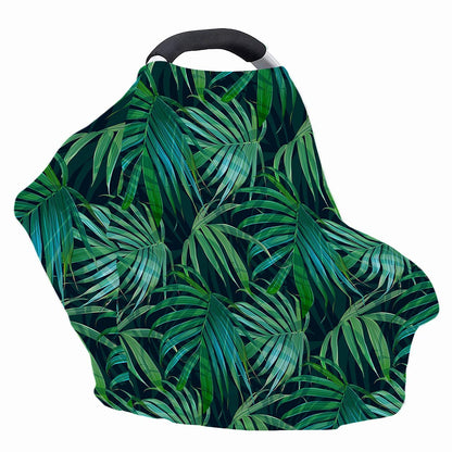 Dark Tropical Palm Leaves Pattern Print Baby Seat Cover