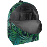 Dark Tropical Palm Leaves Pattern Print Backpack