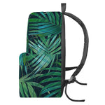 Dark Tropical Palm Leaves Pattern Print Backpack