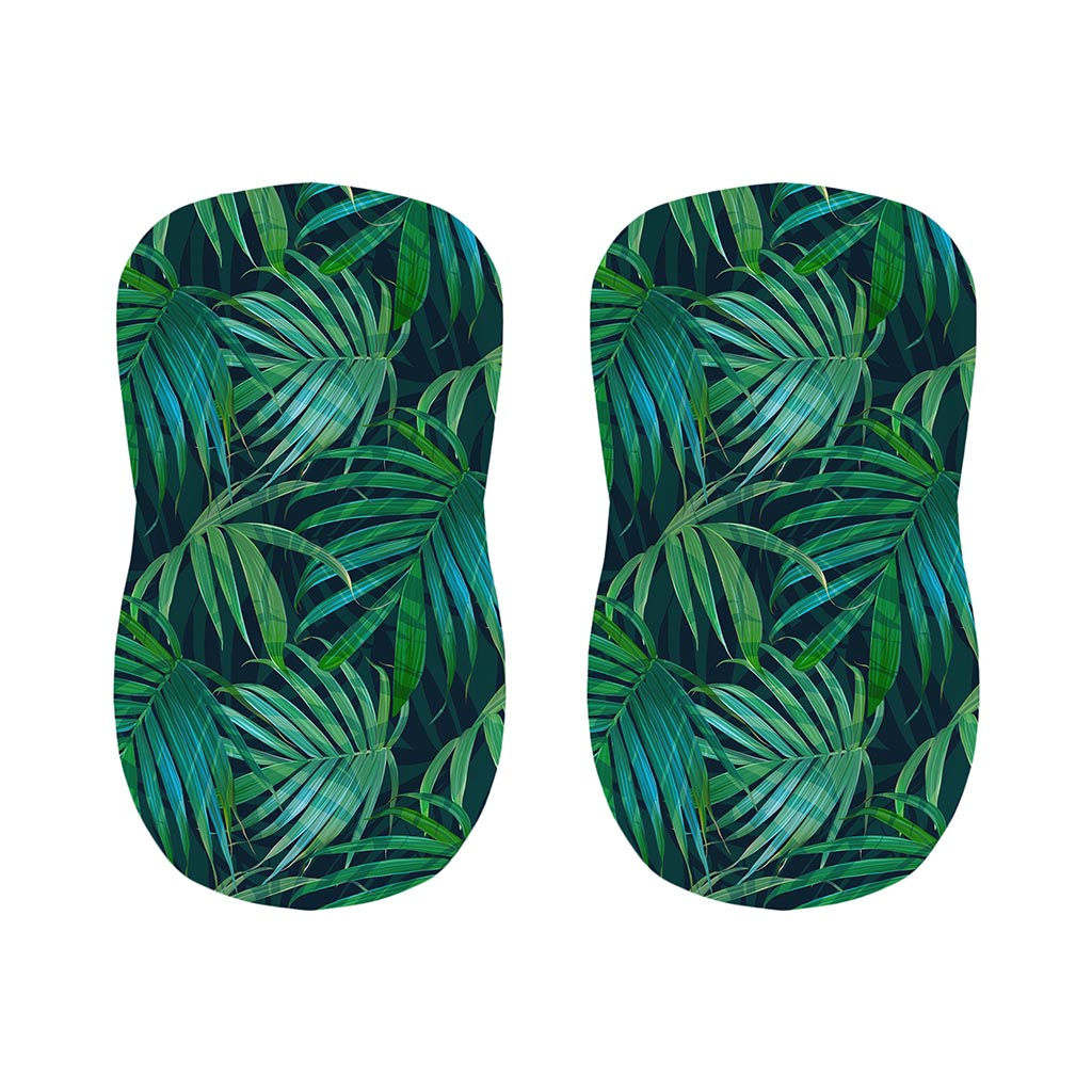 Dark Tropical Palm Leaves Pattern Print Bar Stool Covers
