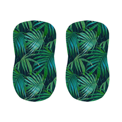 Dark Tropical Palm Leaves Pattern Print Bar Stool Covers