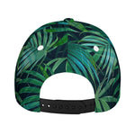 Dark Tropical Palm Leaves Pattern Print Baseball Cap