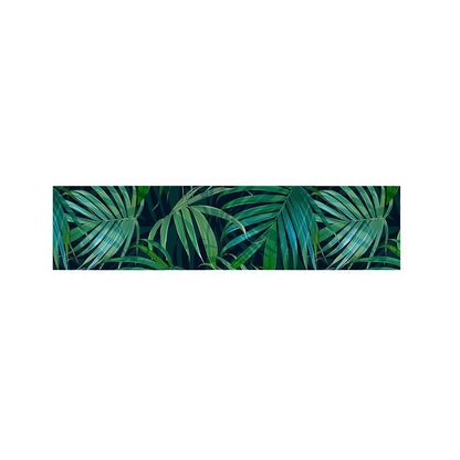 Dark Tropical Palm Leaves Pattern Print Bed Runner